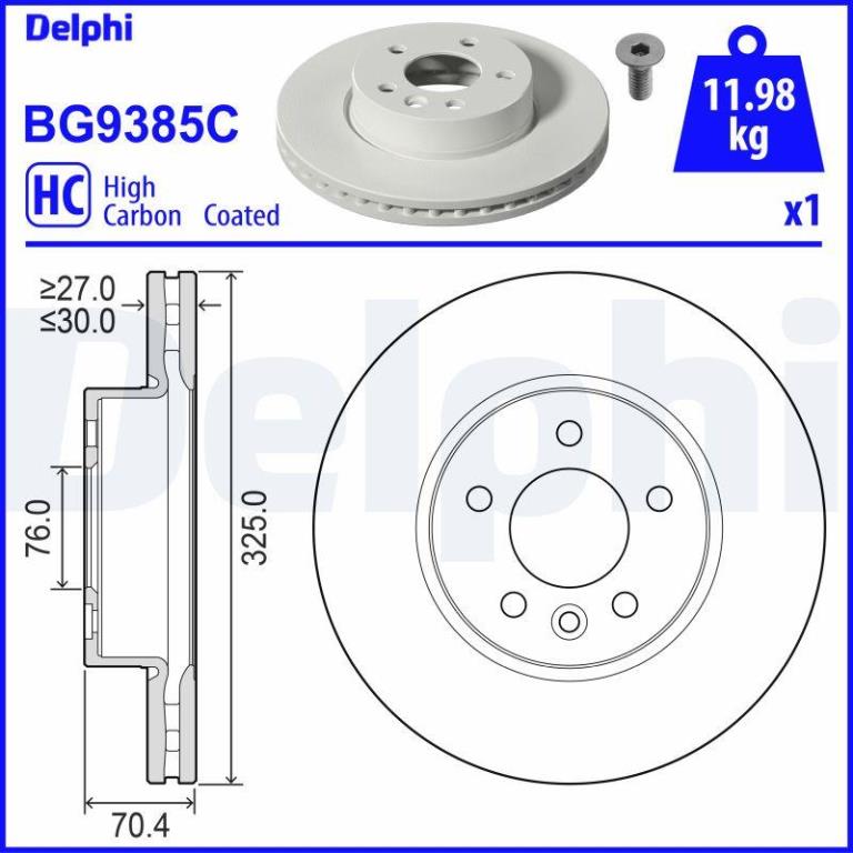 Disques de frein DELPHI BG9385C