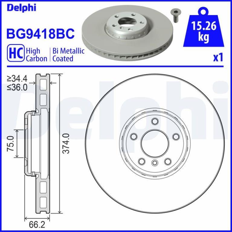 Disques de frein DELPHI BG9418BC