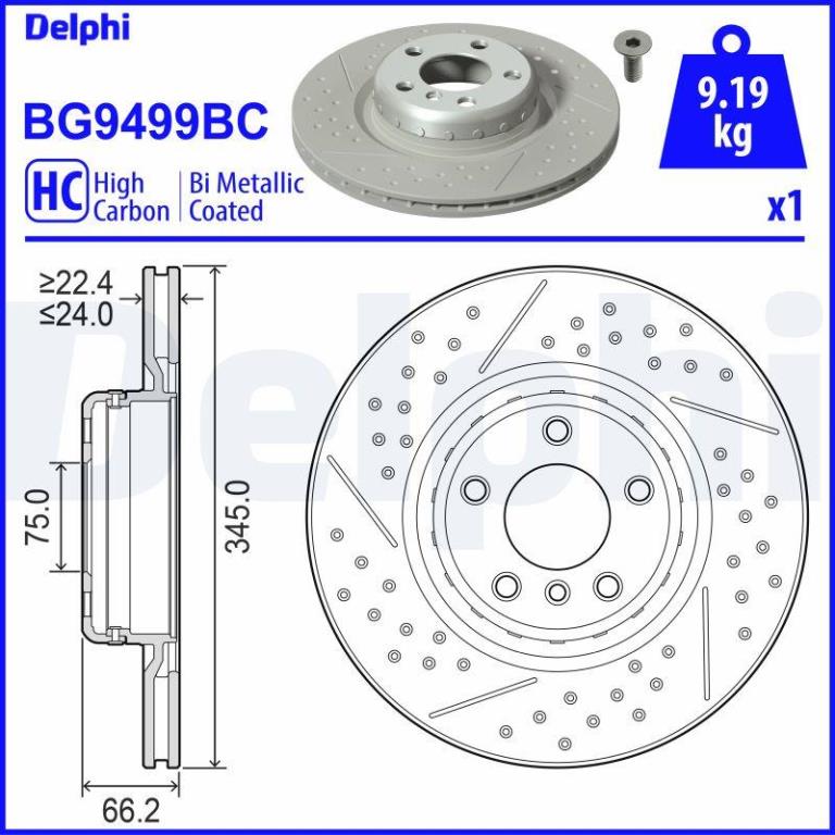 Disques de frein DELPHI BG9499BC
