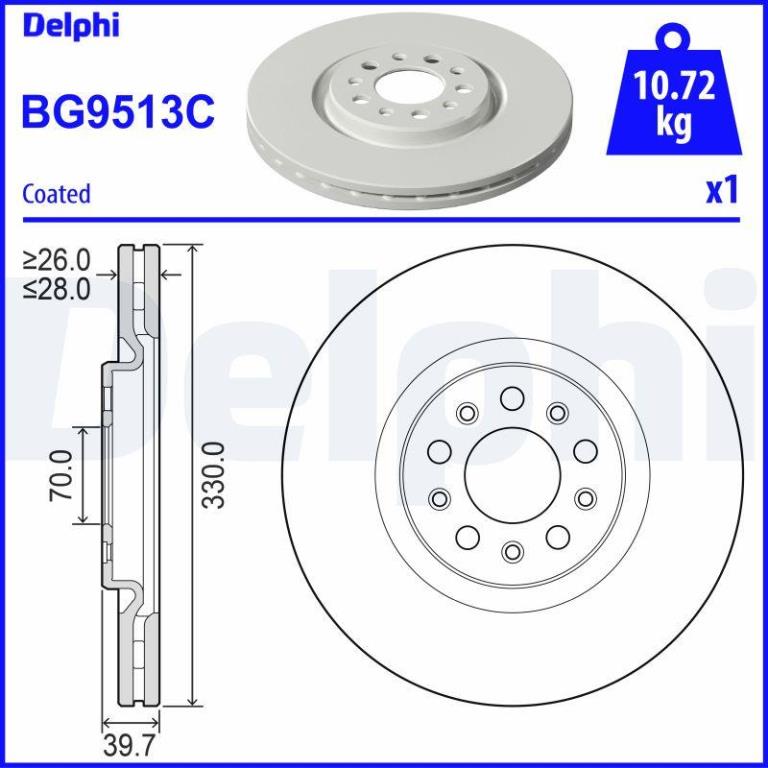 Disques de frein DELPHI BG9513C