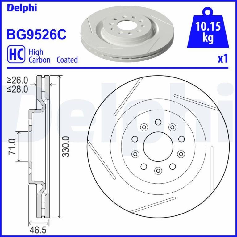 Disques de frein DELPHI BG9526C