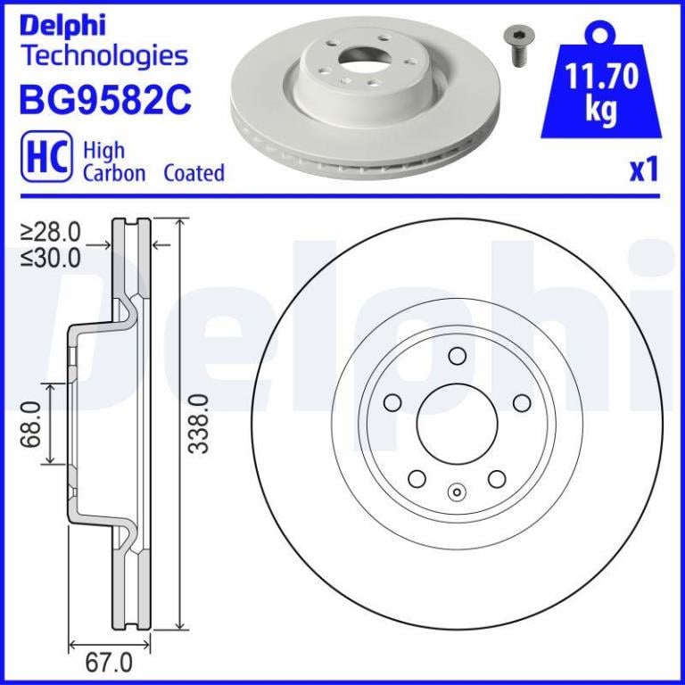 Disques de frein DELPHI ref. BG9582C