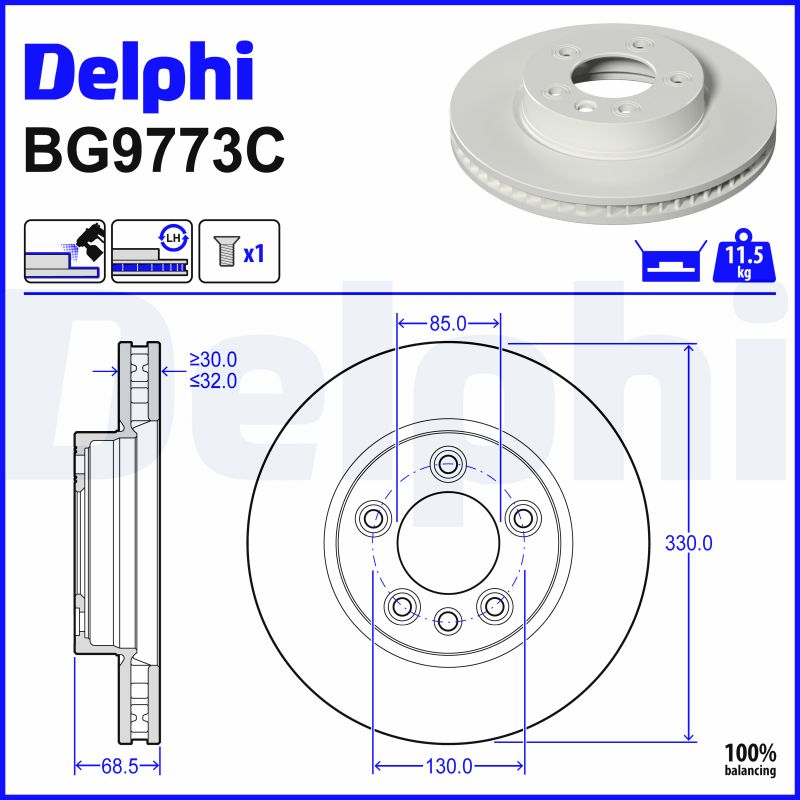 Discos de travão DELPHI BG9773C
