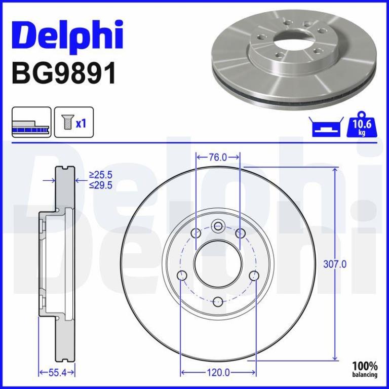Disques de frein DELPHI ref. BG9891