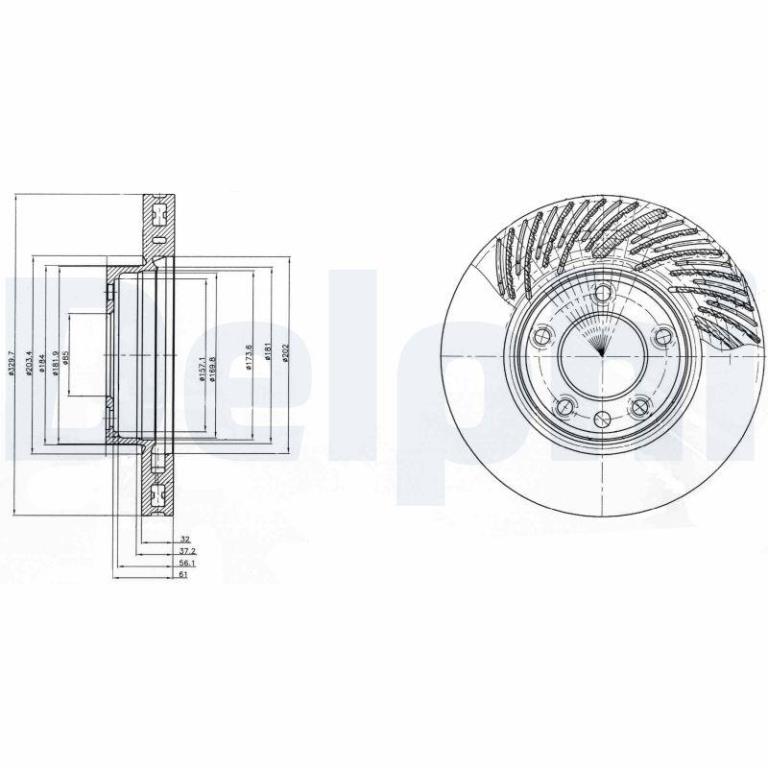 Disque de frein avant droit DELPHI BG9949