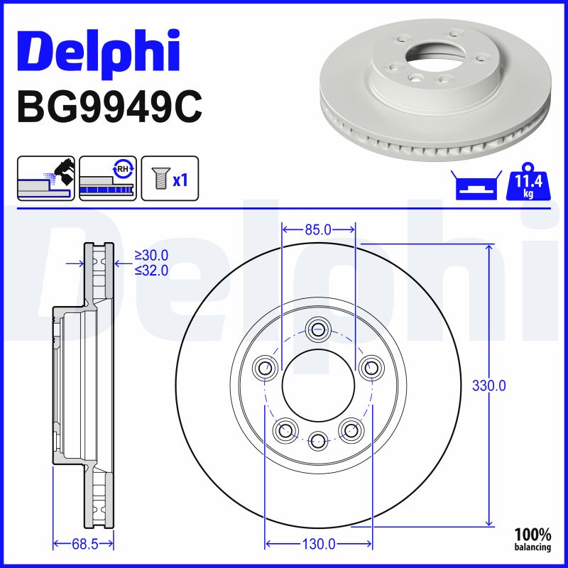Disques de frein DELPHI BG9949C