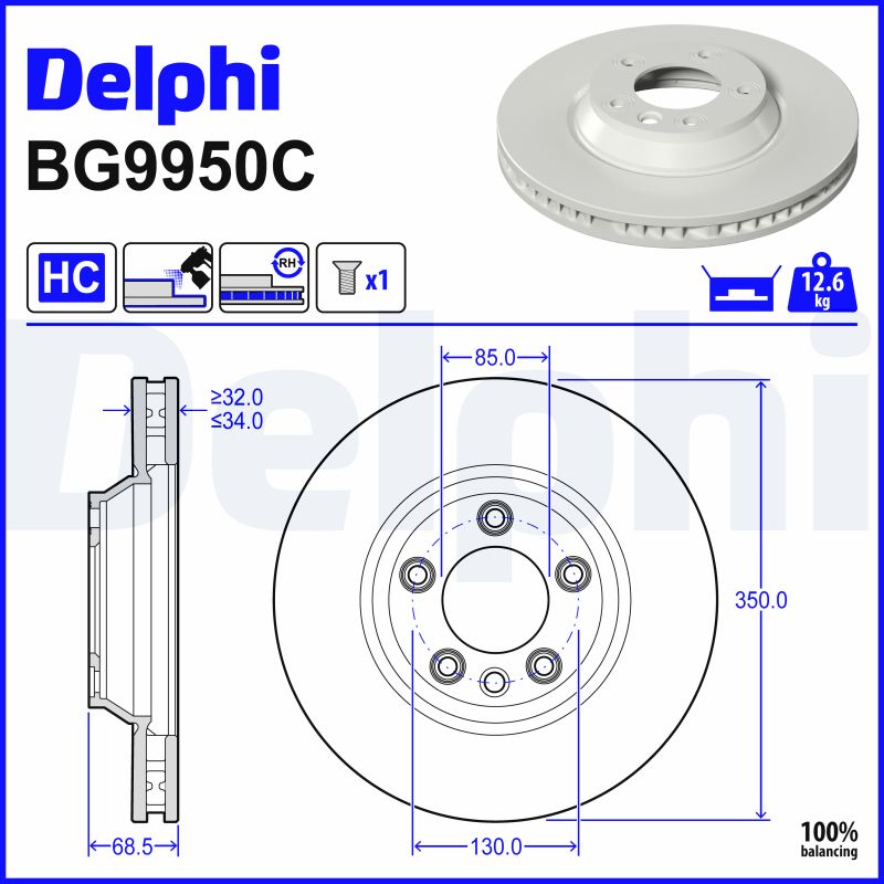 Disques de frein DELPHI BG9950C