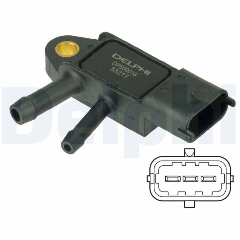 Capteur, pression des gaz échappement (Capteur de pression différentiel) DELPHI ref. DPS00018