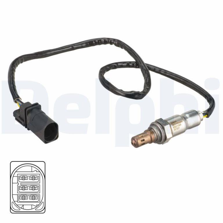 Sonde lambda (Sonde à oxygène) DELPHI ref. ES21084-12B1