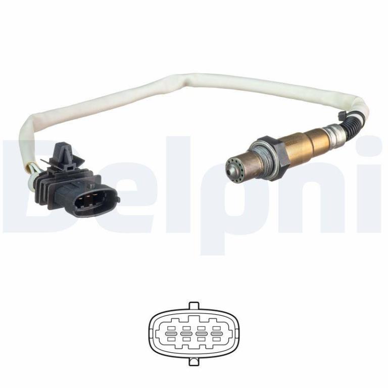Sonde lambda (Sonde à oxygène) DELPHI ref. ES21241-12B1
