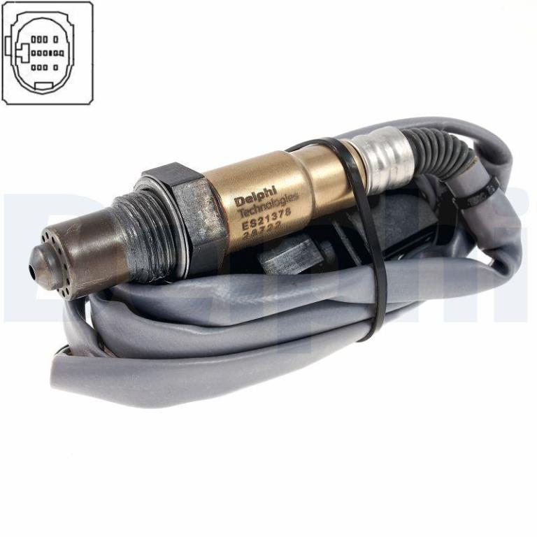 Sonde lambda (Sonde à oxygène) DELPHI ref. ES21378-12B1