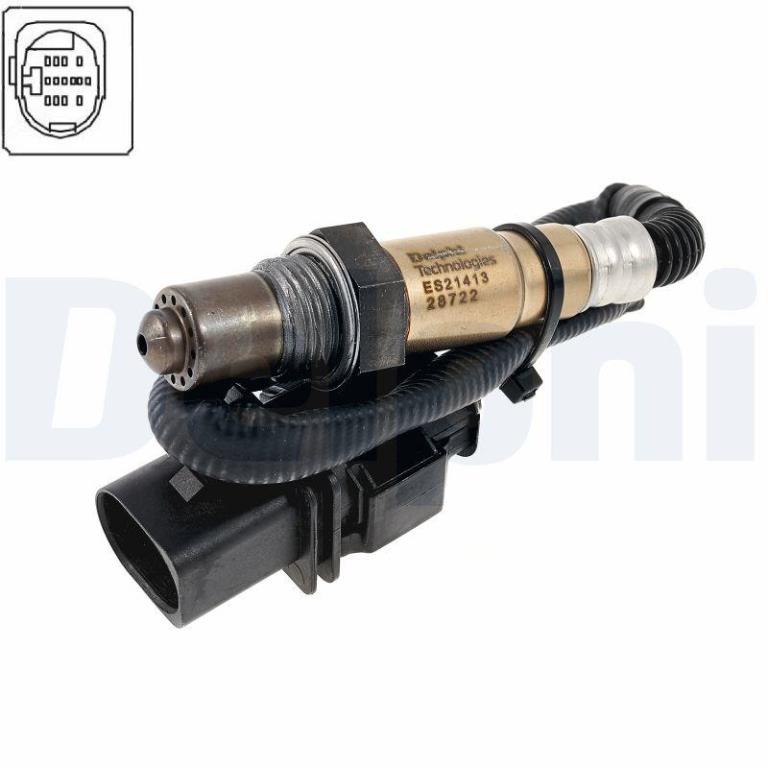 Sonde lambda (Sonde à oxygène) DELPHI ref. ES21413-12B1
