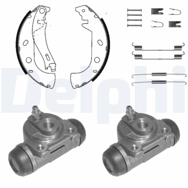 Kit de freins à tambours (Kit de frein arrière) DELPHI ref. KP1116