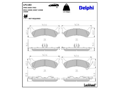 Jogo de 4 pastilhas de travão DELPHI ref. LP1183