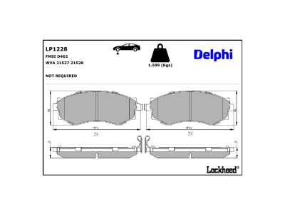 Juego de 4 pastillas de freno (Almohadilla de freno) DELPHI ref. LP1228
