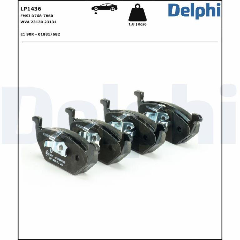 Juego de 4 pastillas de freno (Almohadilla de freno) DELPHI ref. LP1436