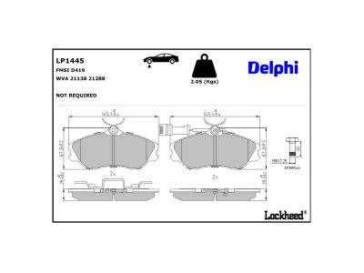 Juego de 4 pastillas de freno (Almohadilla de freno) DELPHI ref. LP1445