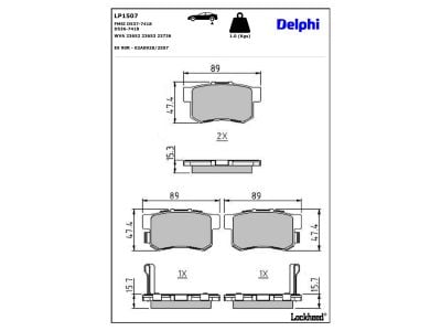 Jogo de 4 pastilhas de travão DELPHI ref. LP1507