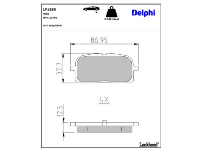 Juego de 4 pastillas de freno (Almohadilla de freno) DELPHI ref. LP1550