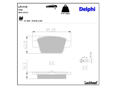 Juego de 4 pastillas de freno (Almohadilla de freno) DELPHI ref. LP1719