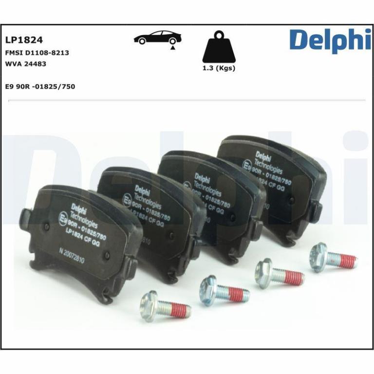 Jeu de 4 plaquettes de frein DELPHI ref. LP1824