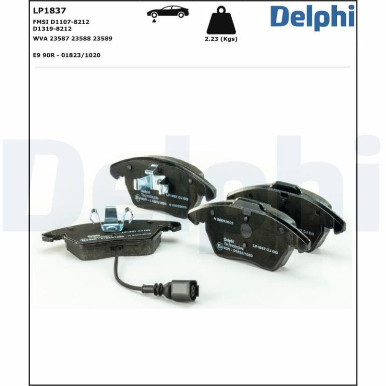 Jeu de 4 plaquettes de frein DELPHI ref. LP1837