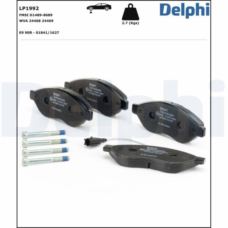 Jeu de 4 plaquettes de frein DELPHI ref. LP1992