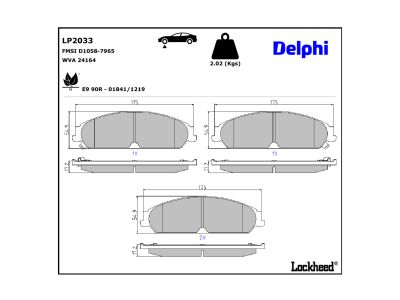 Juego de 4 pastillas de freno (Almohadilla de freno) DELPHI ref. LP2033