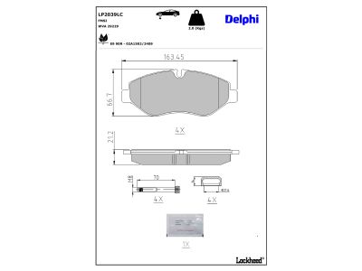 Jeu de 4 plaquettes de frein DELPHI LP2039LC