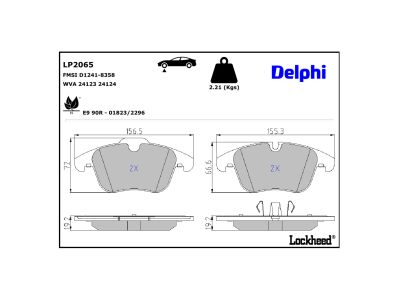 Jogo de 4 pastilhas de travão DELPHI ref. LP2065