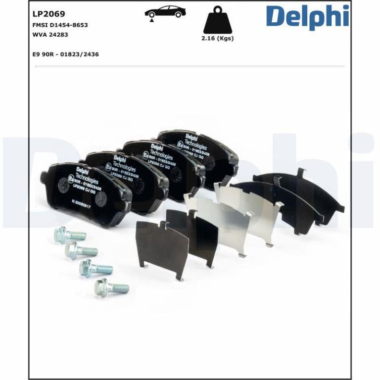 Juego de 4 pastillas de freno (Almohadilla de freno) DELPHI ref. LP2069