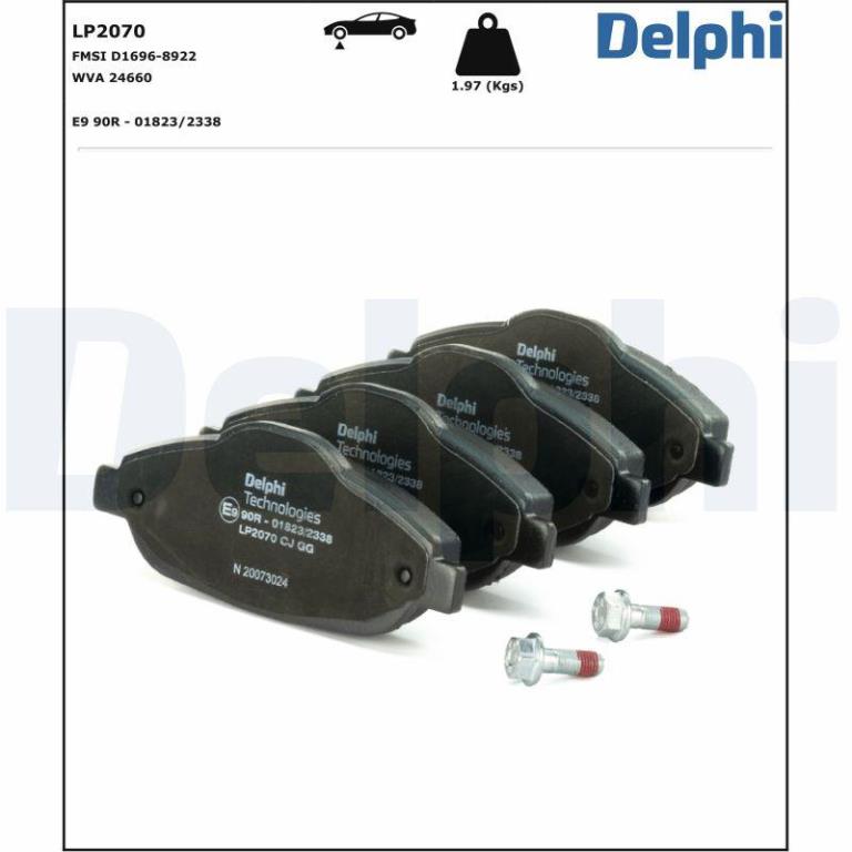 Juego de 4 pastillas de freno (Almohadilla de freno) DELPHI ref. LP2070