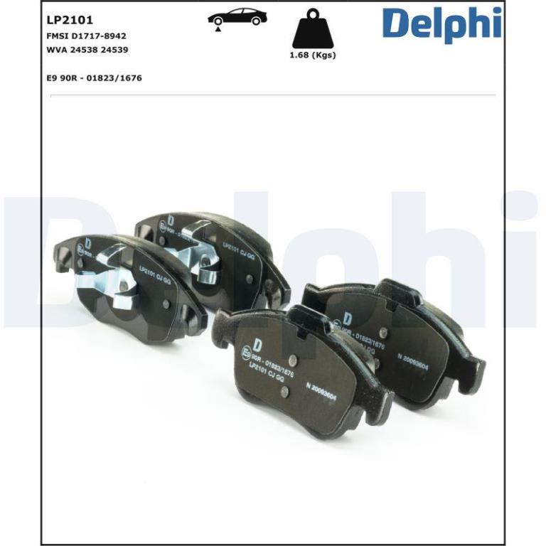 Jeu de 4 plaquettes de frein DELPHI ref. LP2101