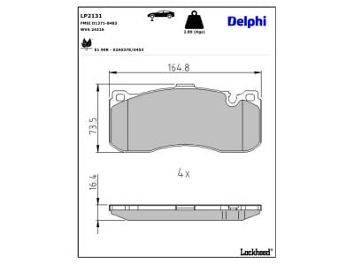 Juego de 4 pastillas de freno (Almohadilla de freno) DELPHI ref. LP2131