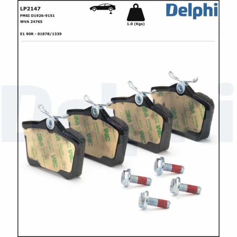 Juego de 4 pastillas de freno (Almohadilla de freno) DELPHI ref. LP2147