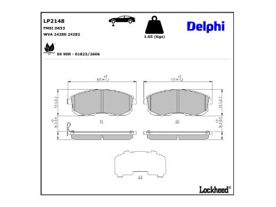 Juego de 4 pastillas de freno (Almohadilla de freno) DELPHI ref. LP2148