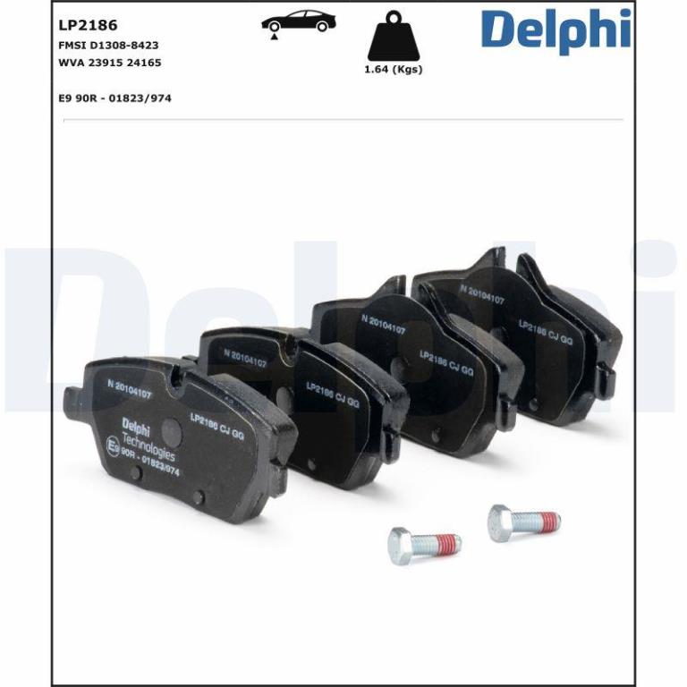Juego de 4 pastillas de freno (Almohadilla de freno) DELPHI ref. LP2186