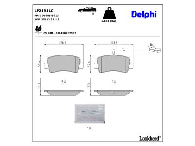 Jeu de 4 plaquettes de frein DELPHI ref. LP2191LC