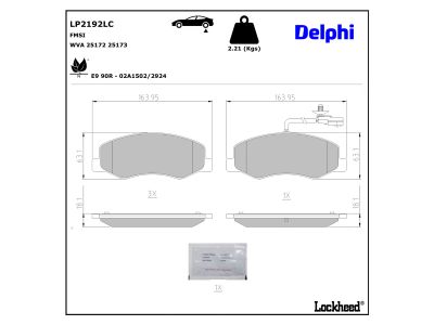 Jeu de 4 plaquettes de frein DELPHI LP2192LC