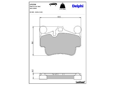Juego de 4 pastillas de freno (Almohadilla de freno) DELPHI ref. LP2236