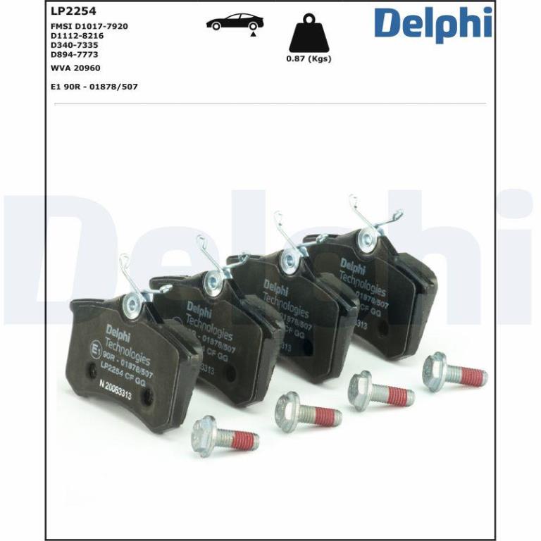Jeu de 4 plaquettes de frein DELPHI ref. LP2254
