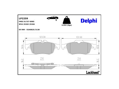 Jogo de 4 pastilhas de travão DELPHI ref. LP2259