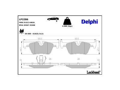 Juego de 4 pastillas de freno (Almohadilla de freno) DELPHI ref. LP2286