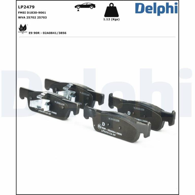 Jeu de 4 plaquettes de frein DELPHI ref. LP2479