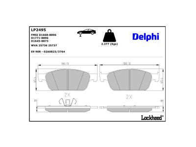 Jeu de 4 plaquettes de frein DELPHI LP2495