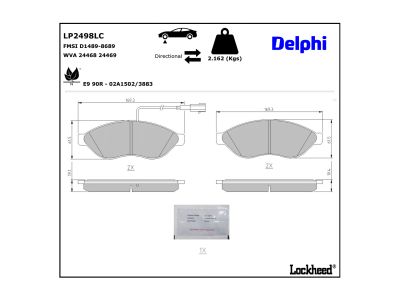 Jogo de 4 pastilhas de travão DELPHI LP2498LC
