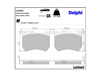 Jeu de 4 plaquettes de frein DELPHI LP2507