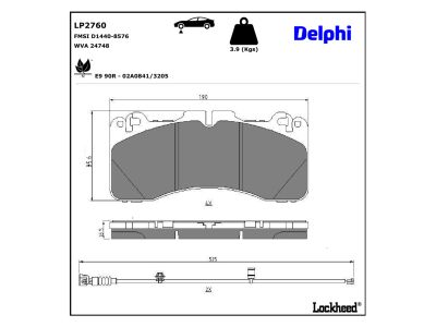 Juego de 4 pastillas de freno (Almohadilla de freno) DELPHI ref. LP2760