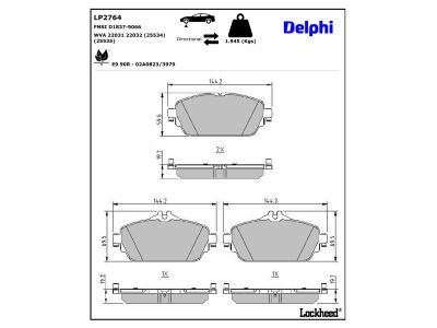 Juego de 4 pastillas de freno (Almohadilla de freno) DELPHI ref. LP2764