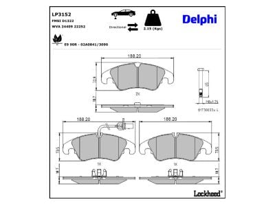 Juego de 4 pastillas de freno (Almohadilla de freno) DELPHI ref. LP3152